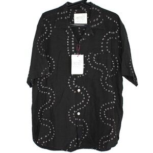 Kardo Mens Small Oversized Ronen Camp Collar Button Up Shirt NEW L588